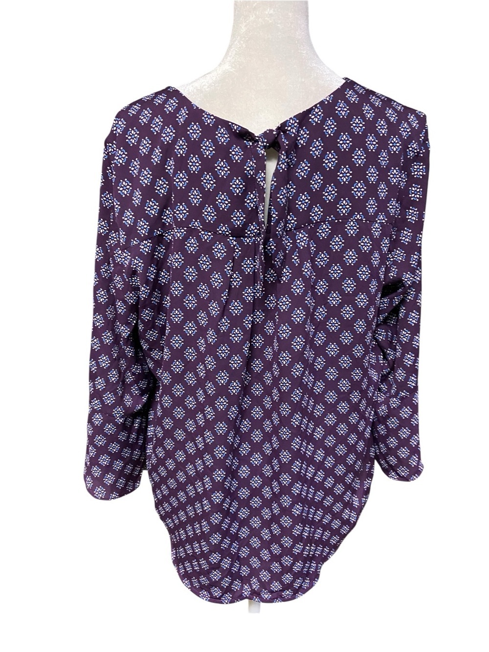 41 Hawthorn Dania Tie Detail Bell Sleeve Blouse Size L Purple Oversized Roomy - Picture 4 of 9
